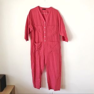 Ilana kohn coral tuck linen jumpsuit L